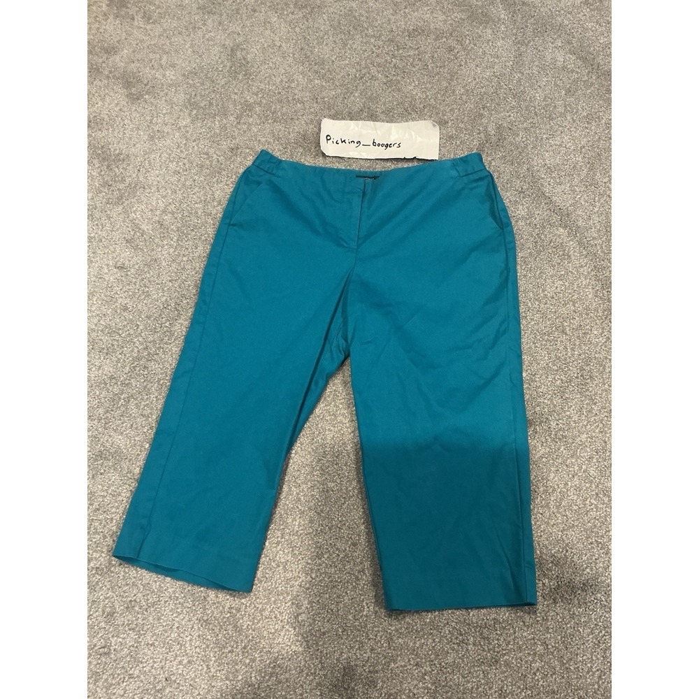 Worthington Petite Capri Pants Womens 4P Teal Turquoise Modern Fit Y2K